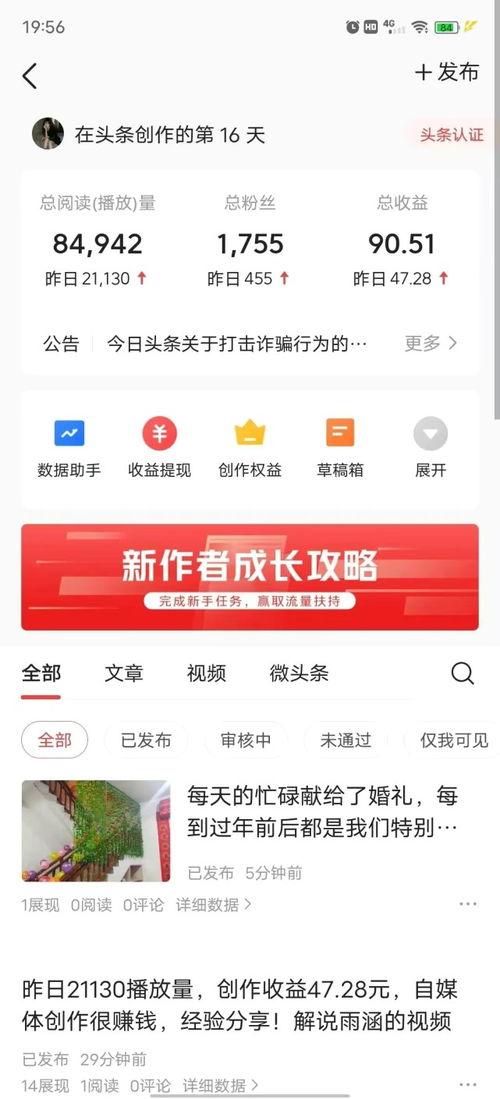 在头条创作有哪些收益呢,揭秘创作者在头条平台的丰厚回报